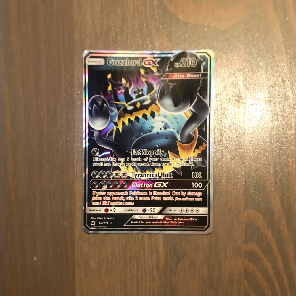 Guzzlord GX 63/111 Sun & Moon: Crimson Invasion ULTRA RARE HOLO Mint/NM Pokemon
